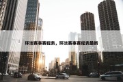 环法赛事赛程表，环法赛事赛程表最新