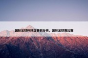 国际足球杯预选赛积分榜，国际足球赛比赛