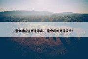 意大利新进足球球员？ 意大利新足球队员？
