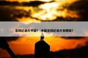 足球纪录片中超？ 中国足球纪录片有哪些？