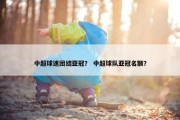 中超球迷团结亚冠？ 中超球队亚冠名额？