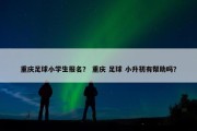 重庆足球小学生报名？ 重庆 足球 小升初有帮助吗？