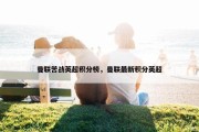 曼联苦战英超积分榜，曼联最新积分英超