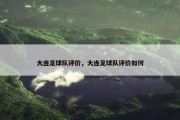 大连足球队评价，大连足球队评价如何