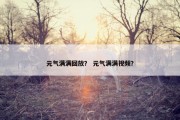 元气满满回放？ 元气满满视频？
