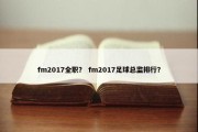 fm2017全职？ fm2017足球总监排行？