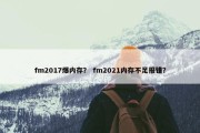 fm2017爆内存？ fm2021内存不足报错？
