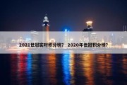 2021世冠实时积分榜？ 2020年世冠积分榜？