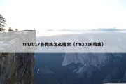 fm2017各教练怎么搜索（fm2016教练）
