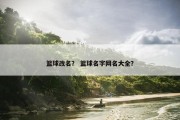 篮球改名？ 篮球名字网名大全？