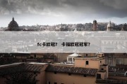 fc卡欧冠？ 卡福欧冠冠军？