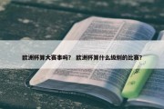 欧洲杯算大赛事吗？ 欧洲杯算什么级别的比赛？