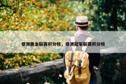 非洲黄金联赛积分榜，非洲冠军联赛积分榜