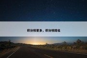 积分榜更多，积分榜排名