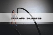 温州联赛文成站？ 温州文成是哪个区？