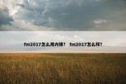 fm2017怎么用内锋？ fm2017怎么样？
