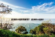 欧洲杯小组形势解读？ 欧洲杯小组表？