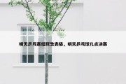 明天乒乓赛程预告表格，明天乒乓球几点决赛