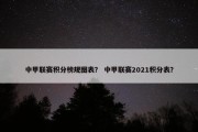 中甲联赛积分榜规图表？ 中甲联赛2021积分表？