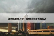 高尔夫进球总过程？ 高尔夫球进球了说什么？