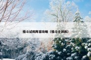 格斗试炼阵容攻略（格斗士训练）