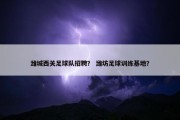 潍城西关足球队招聘？ 潍坊足球训练基地？