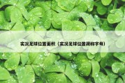 实况足球位置面积（实况足球位置简称字母）