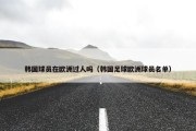 韩国球员在欧洲过人吗（韩国足球欧洲球员名单）