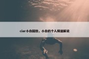 ciar小白回放，小白的个人频道解说