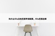 为什么fifa没有巴西甲级联赛，fifa巴西在哪