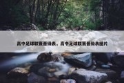 高中足球联赛晋级表，高中足球联赛晋级表图片