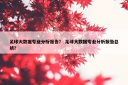 足球大数据专业分析报告？ 足球大数据专业分析报告总结？