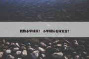 民族小学球队？ 小学球队名称大全？