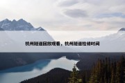 杭州隧道回放观看，杭州隧道检修时间