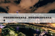 野球球员网红球员名单大全，野球球员网红球员名单大全集