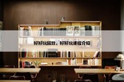 好好玩回放，好好玩课程介绍