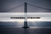 丹丹剪辑课堂回放？ 丹丹最早的视频？