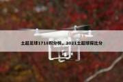 土超足球1718积分榜，2021土超球探比分