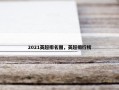 2021英超排名图，英超排行榜