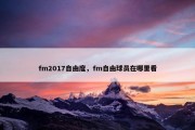 fm2017自由度，fm自由球员在哪里看