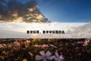 春季后赛，春季季后赛排名