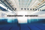 中超历史最差阵容排名？ 历届中超最佳阵容？