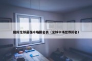 国际足球最强中场排名表（足球中场世界排名）