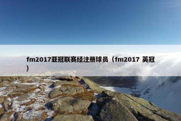 fm2017亚冠联赛经注册球员（fm2017 英冠）