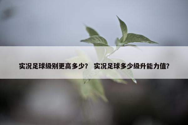 实况足球级别更高多少？ 实况足球多少级升能力值？