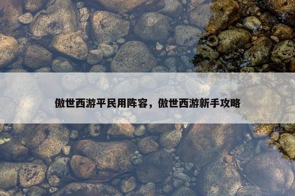 傲世西游平民用阵容，傲世西游新手攻略