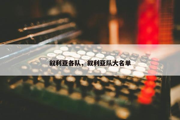 叙利亚各队，叙利亚队大名单
