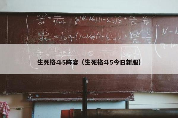 生死格斗5阵容（生死格斗5今日新服）