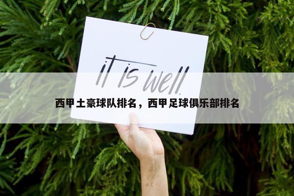 西甲土豪球队排名，西甲足球俱乐部排名