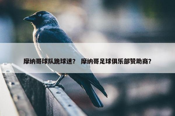 摩纳哥球队跪球迷？ 摩纳哥足球俱乐部赞助商？